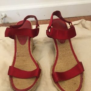 Red Wedge Espadrilles